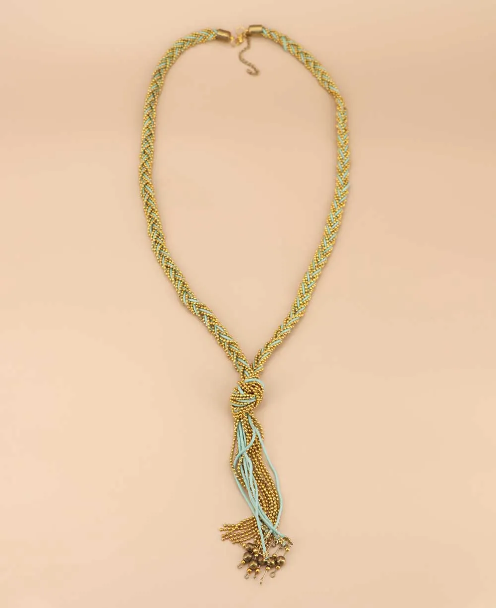 Handmade Beaded Tassel Necklace