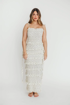 Harley Maxi Dress in Gray Floral - Bump Friendly *Final-Sale* Harley Maxi Dress in Gray Floral - Bump Friendly *Final-Sale*