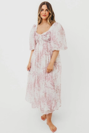 Harlow Midi Dress in Light Pink Floral - Bump Friendly & Inclusive Sizing (S-3XL) Harlow Midi Dress in Light Pink Floral - Bump Friendly & Inclusive Sizing (S-3XL)