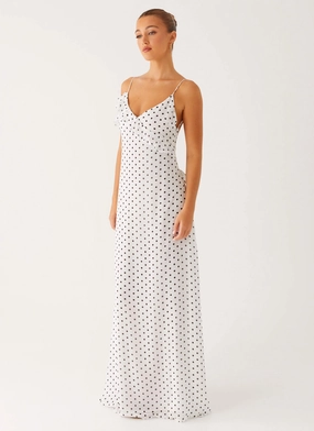 Harri Maxi Dress - White Polka Dot Harri Maxi Dress - White Polka Dot