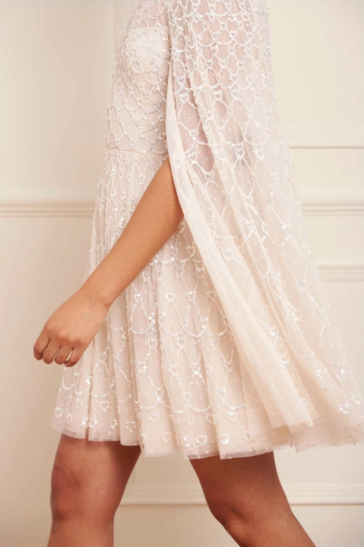 Heart Lattice Micro Mini Dress