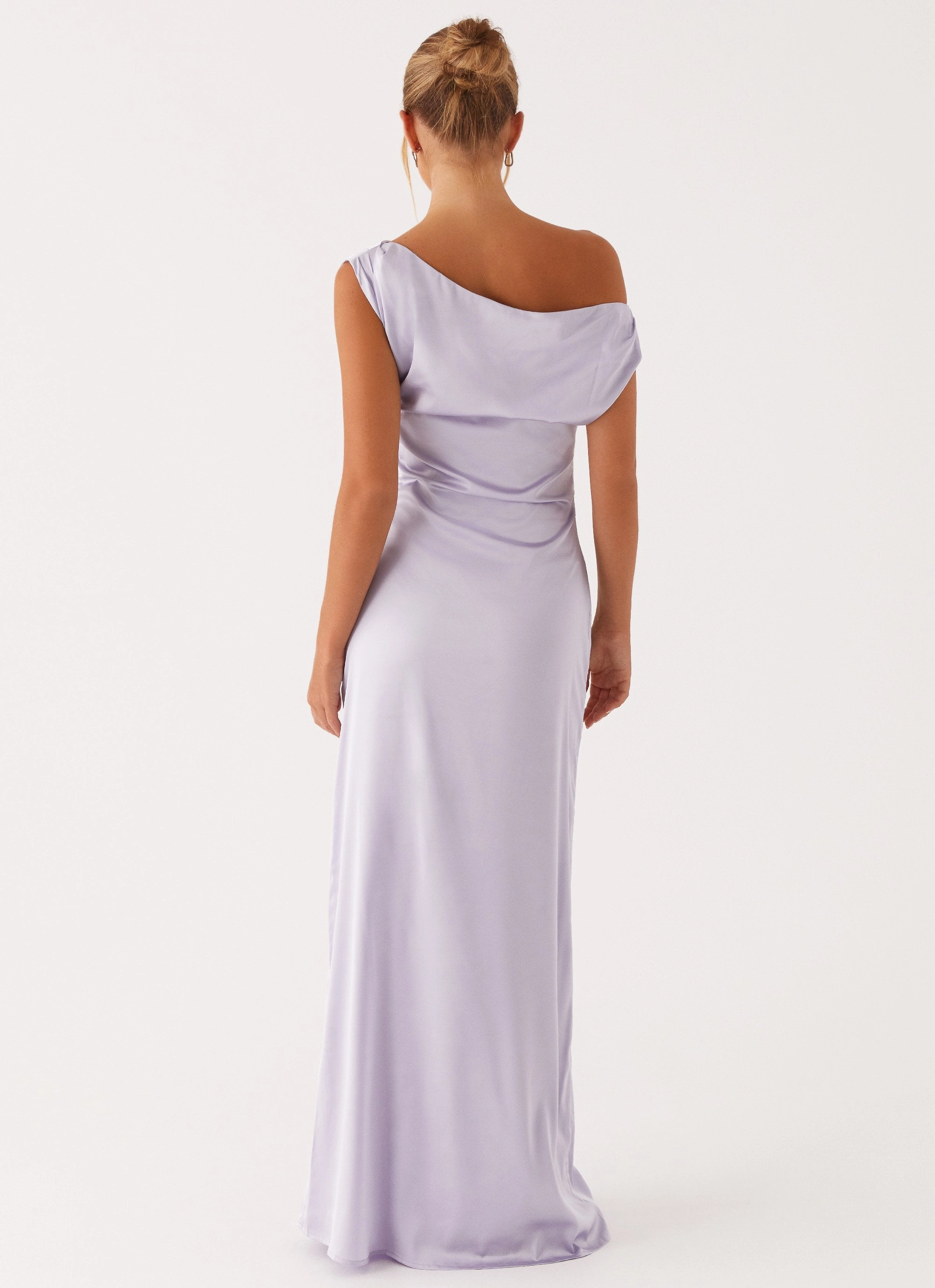 Heart Of Glass Satin Maxi Dress - Lilac