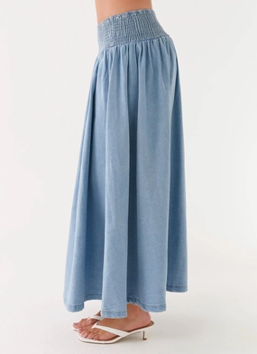 Heater Midi Skirt - Washed Blue Heater Midi Skirt - Washed Blue