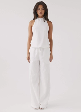 Heatwave Linen Apron Top - White Heatwave Linen Apron Top - White