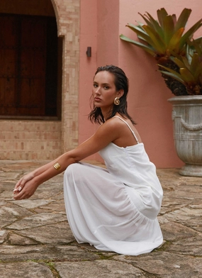 Heavenly Linen Maxi Dress - White Heavenly Linen Maxi Dress - White