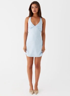 Heavy Hearted Mini Dress - Blue Heavy Hearted Mini Dress - Blue