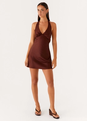 Heavy Hearted Mini Dress - Chocolate Heavy Hearted Mini Dress - Chocolate