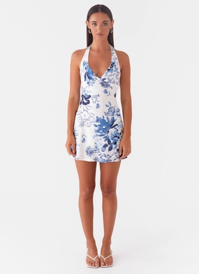 Heavy Hearted Mini Dress - Serene Sky Print Heavy Hearted Mini Dress - Serene Sky Print