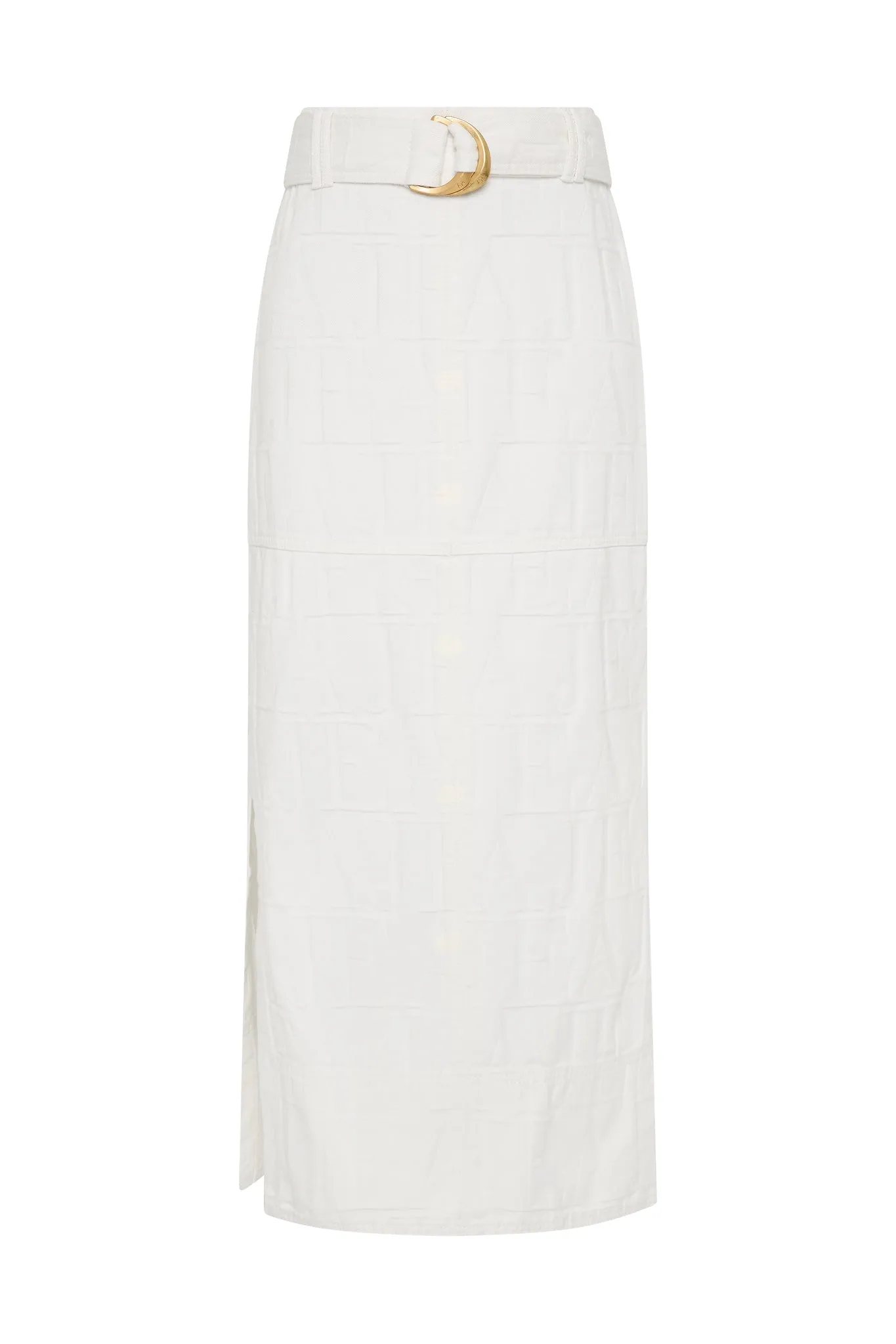 Helm Denim Midi Skirt