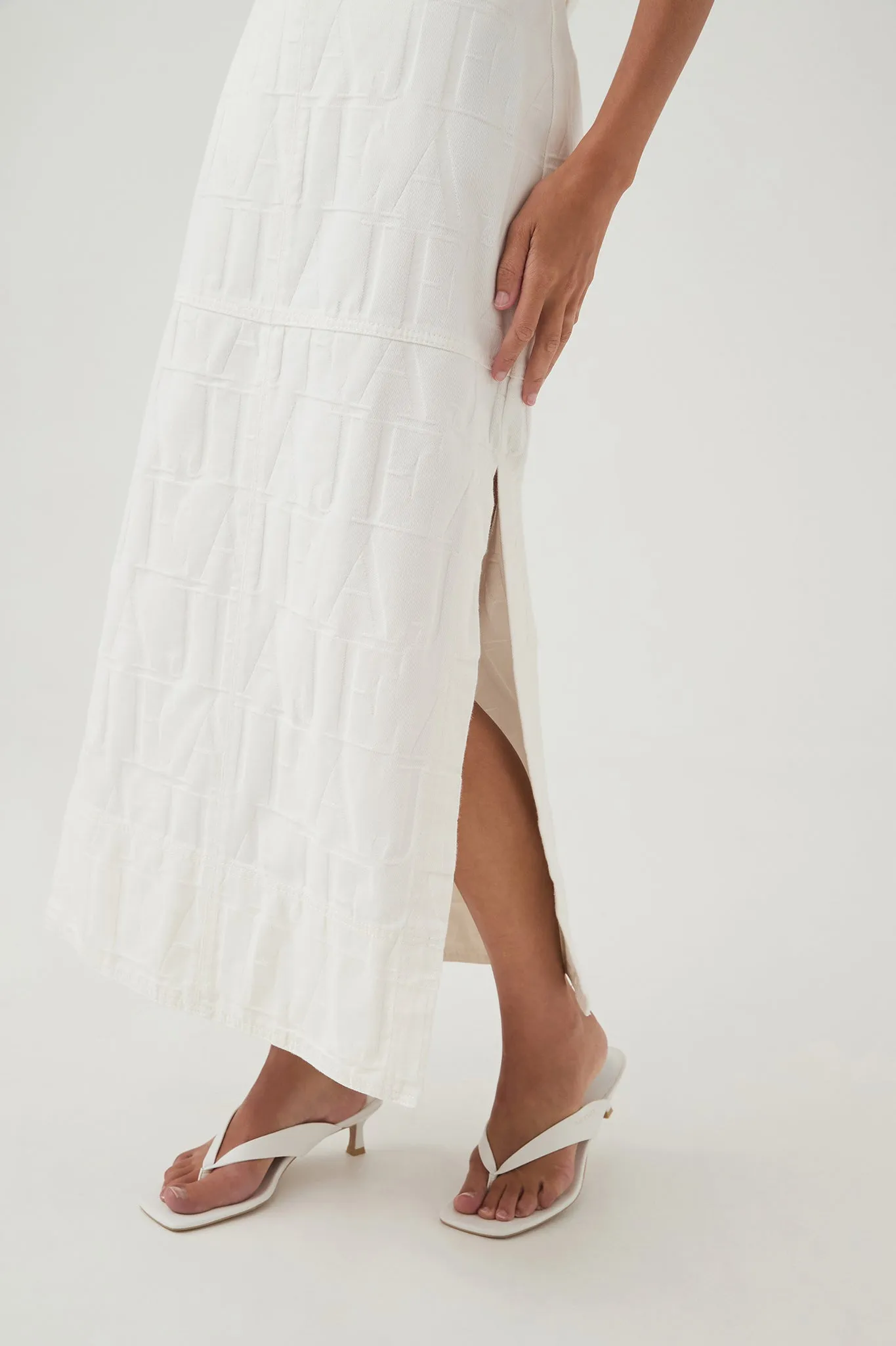 Helm Denim Midi Skirt
