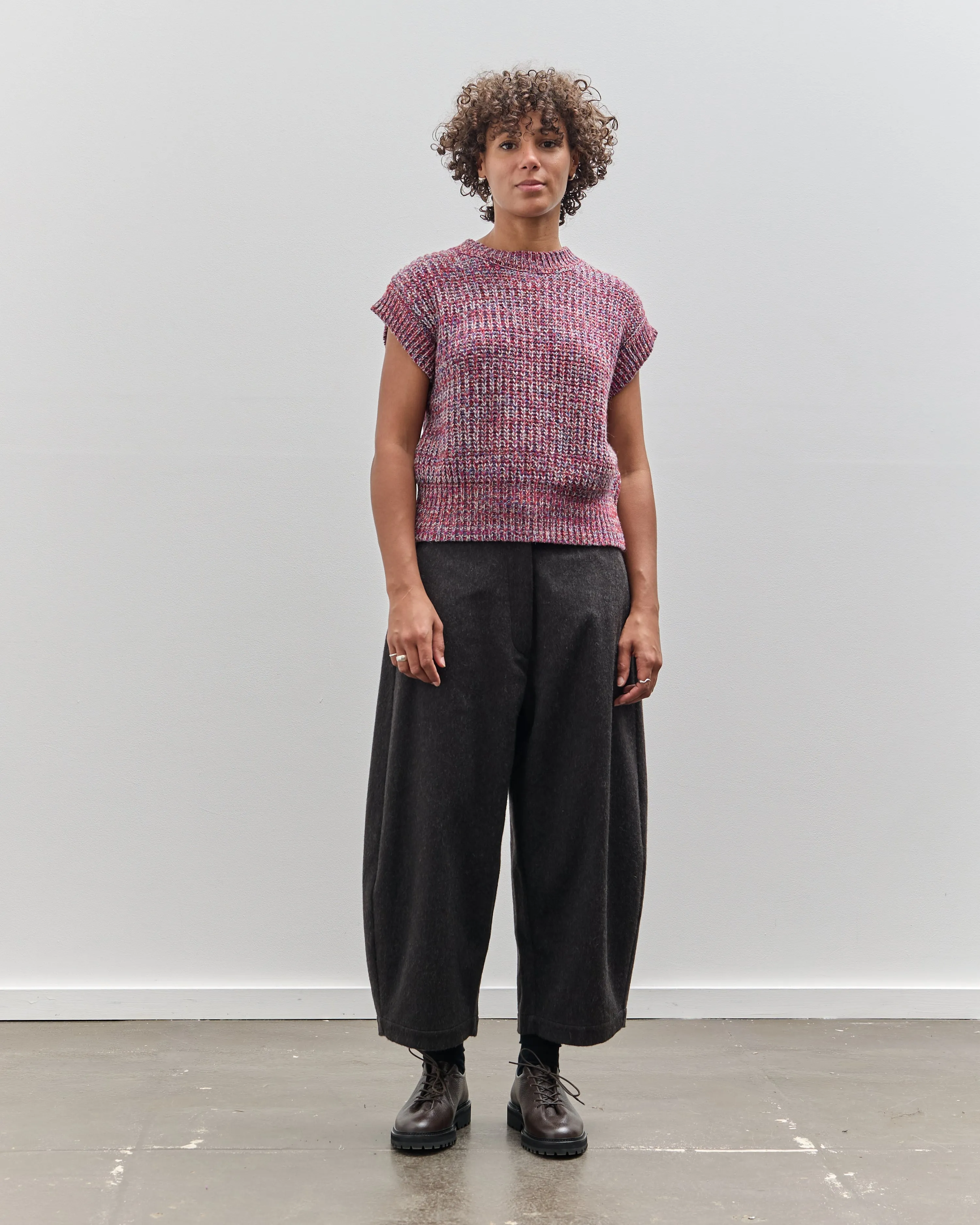 Henrik Vibskov Six End Knit Vest, Magenta Navy Orange Square