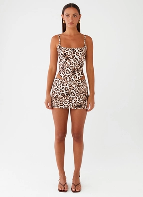 Here To Dance Mini Skirt - Leopard Here To Dance Mini Skirt - Leopard