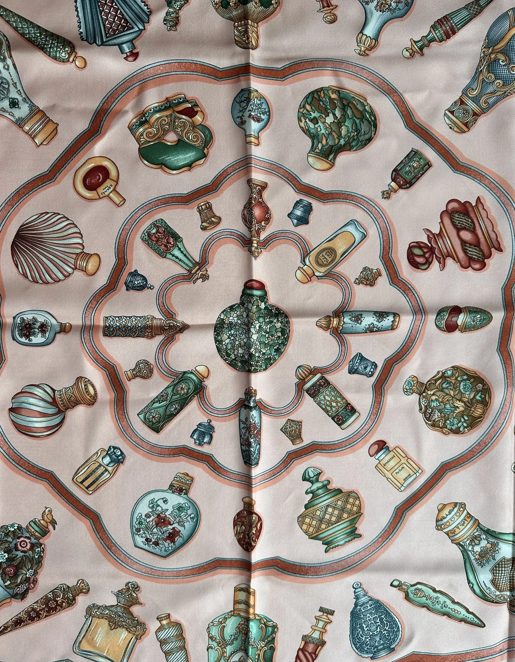Hermes Biege Qu'importe Le Flacon Scarf 90cm Silk Scarf