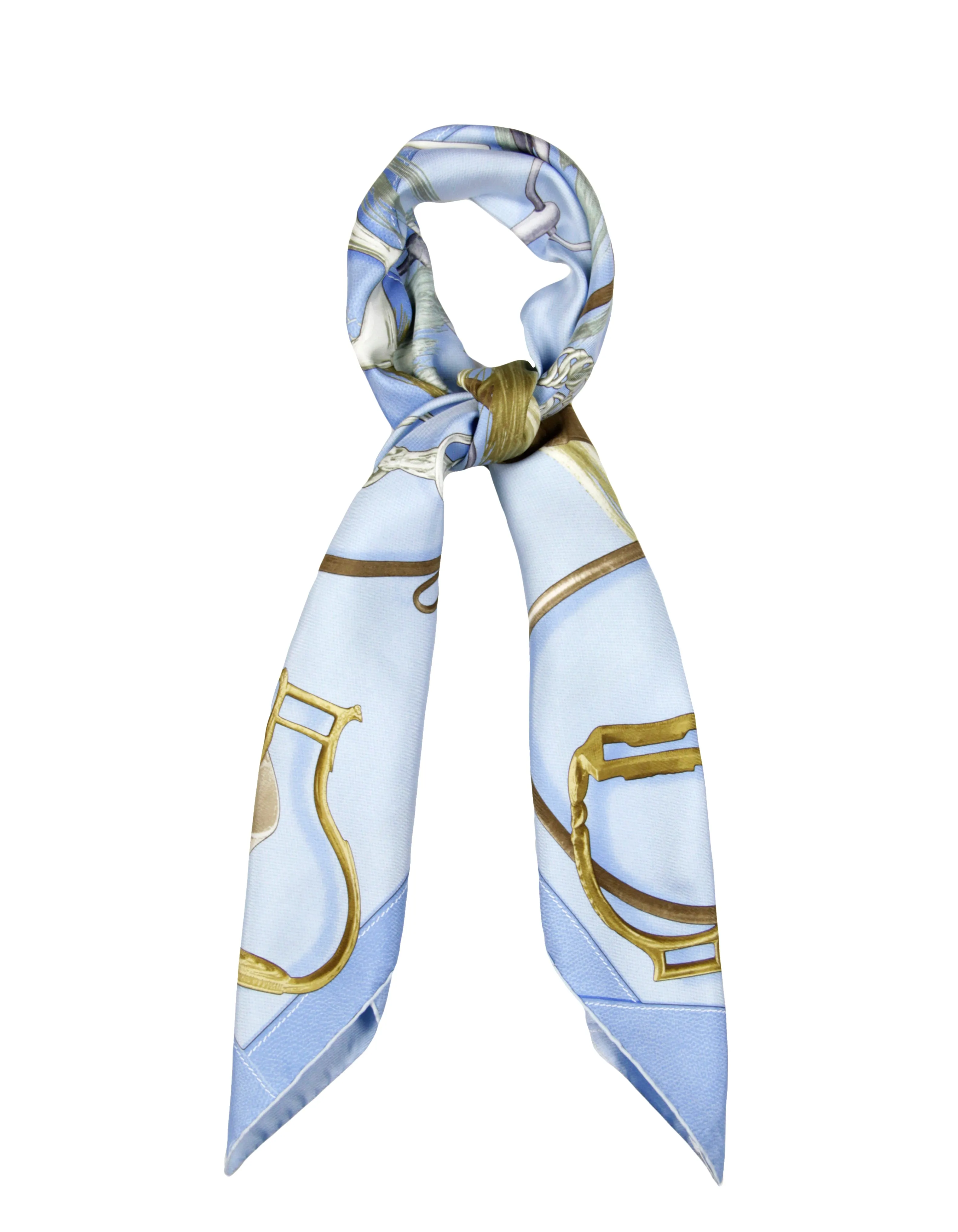 Hermes Blue Projets Carres 90cm Silk Scarf
