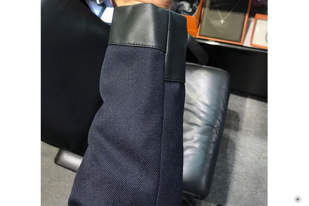Hermes H744060HC0146 Vst 24 Relax Detail Cuir 3 Bts Cover Wool Techniqu Marine  Wool 46 Blazers