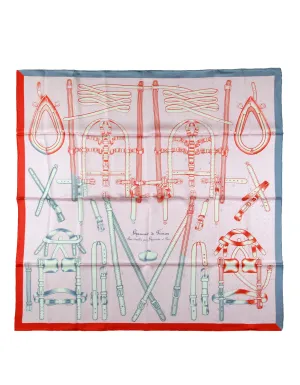 Hermes NEW Pink Harnais de Timon 90cm Silk Scarf