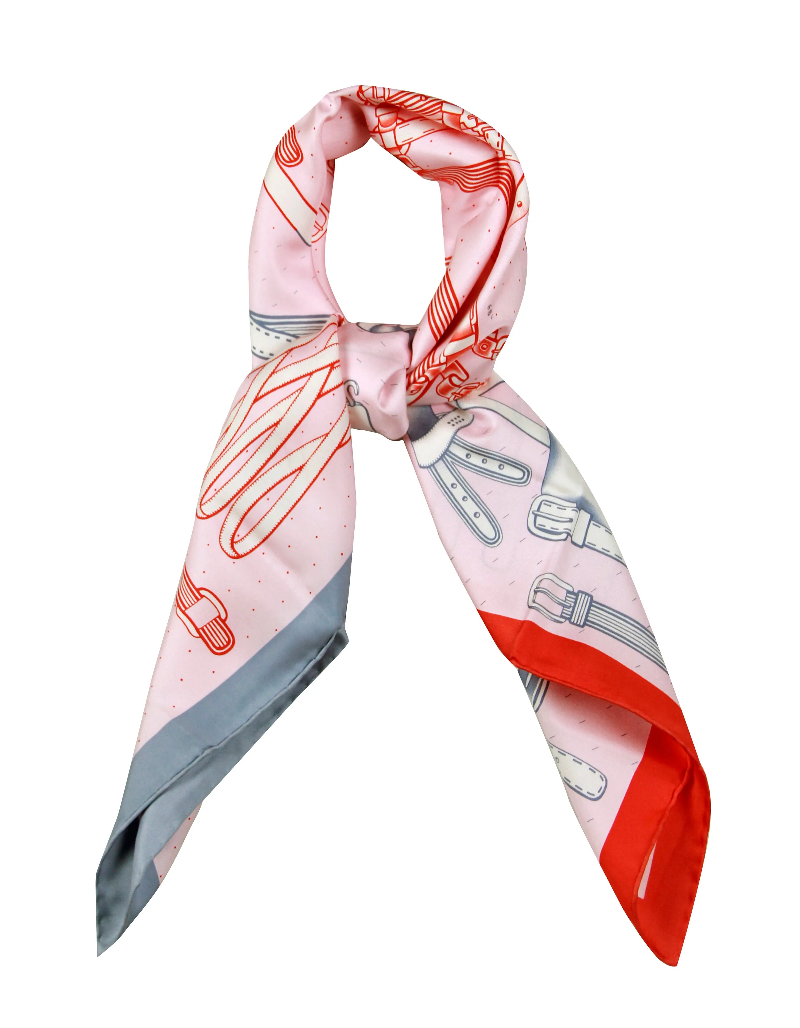 Hermes NEW Pink Harnais de Timon 90cm Silk Scarf