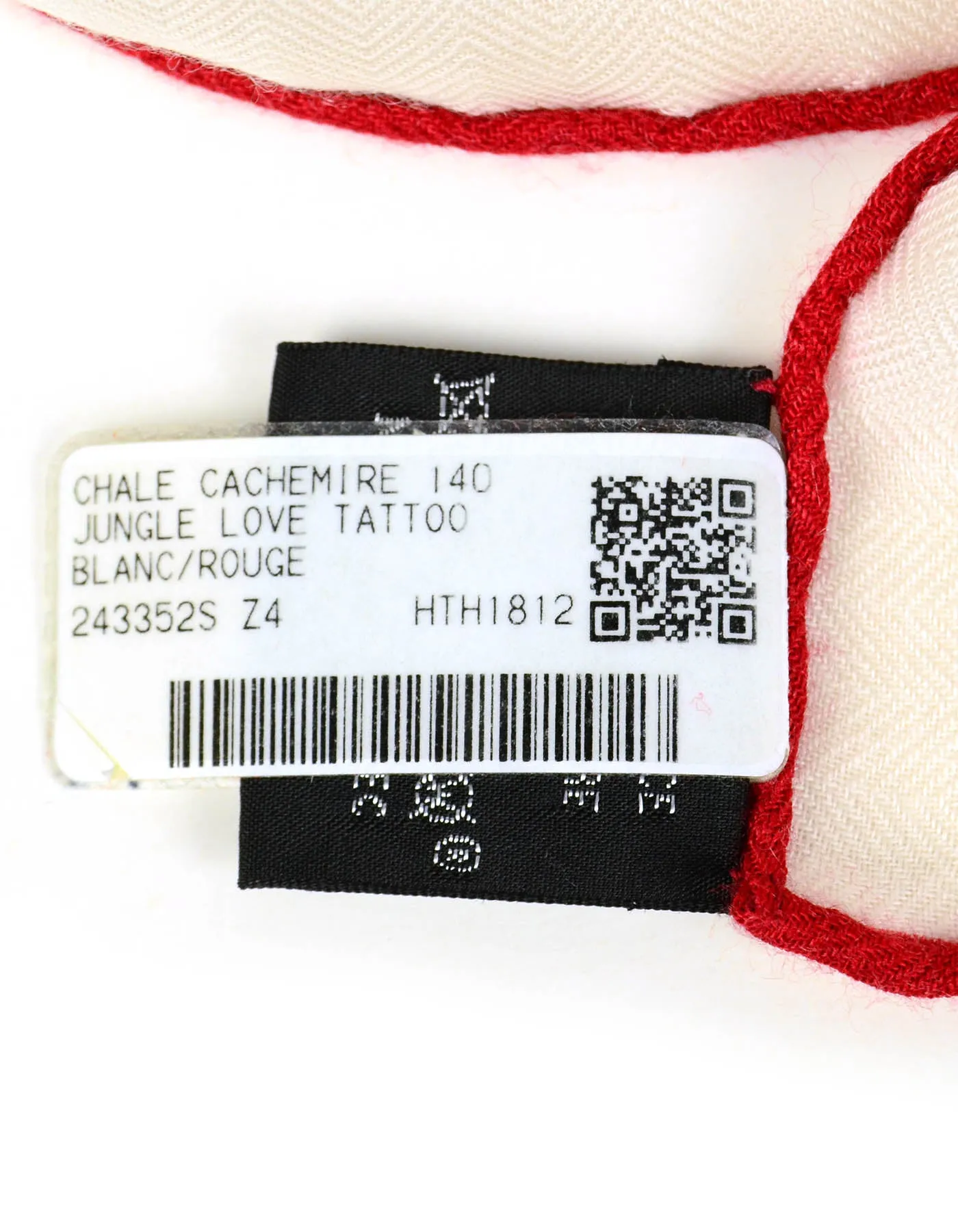 Hermes Red/White Jungle Love Tattoo 140cm Silk/Cashmere Shawl