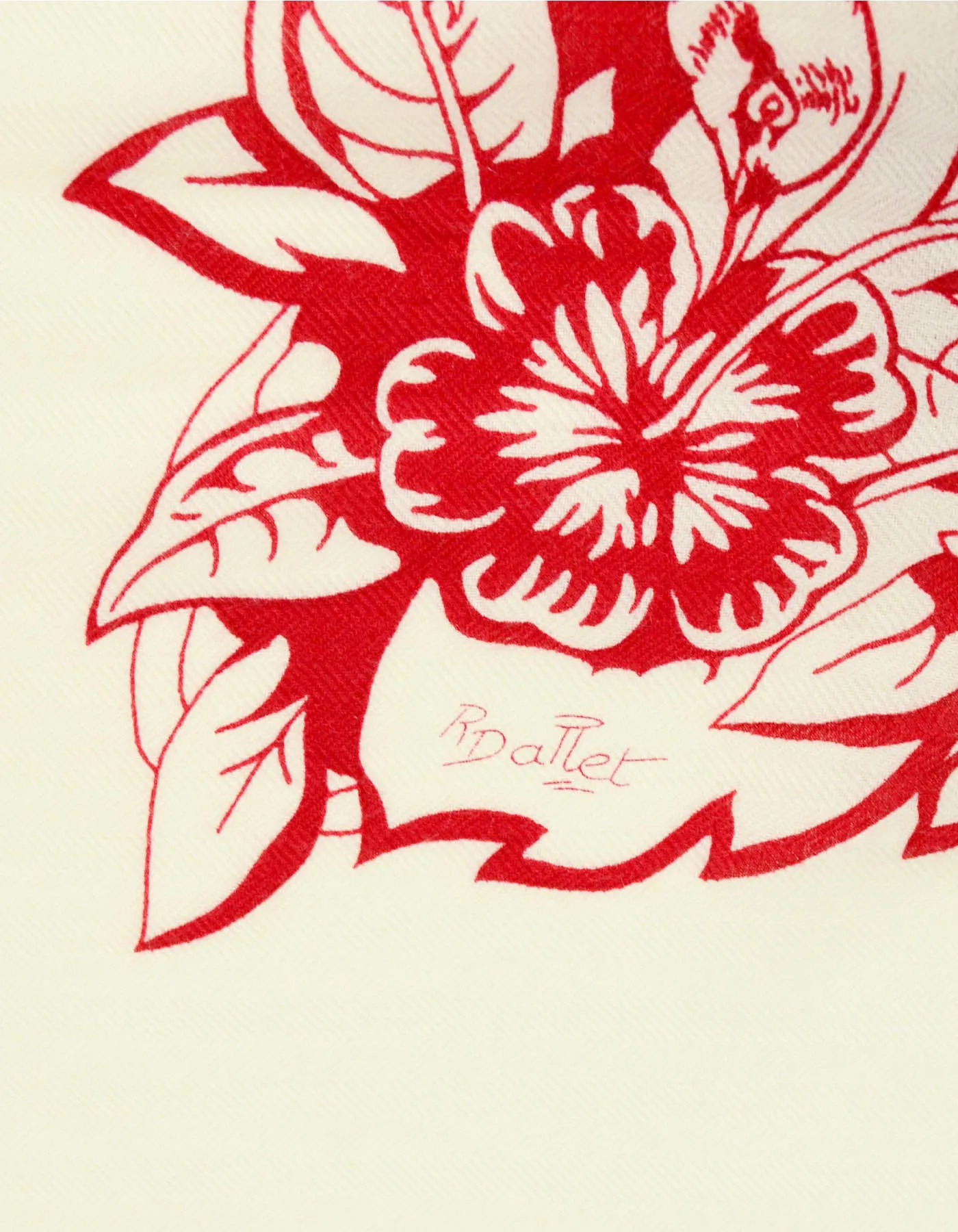 Hermes Red/White Jungle Love Tattoo 140cm Silk/Cashmere Shawl