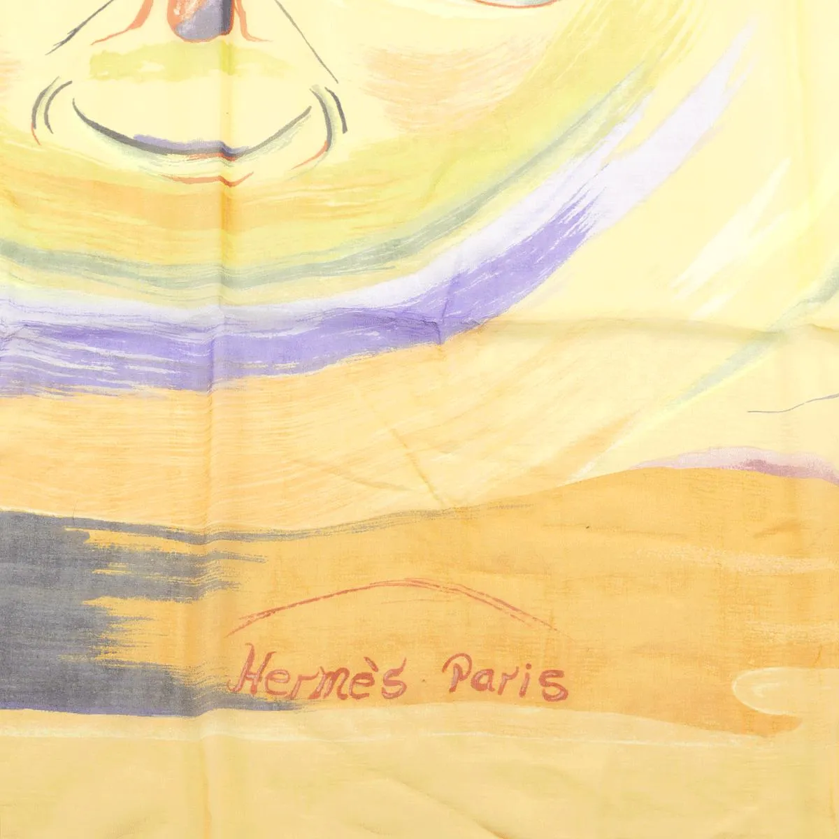 Hermes Scarf Mousseline "Smiles in the Third Millenary" by Sefedin Kwumi 90cm Silk