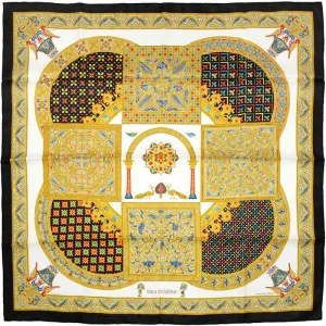 Hermes Scarf "Ciels Byzantins" by Julia Abadie Vintage 90cm Silk Jacquard