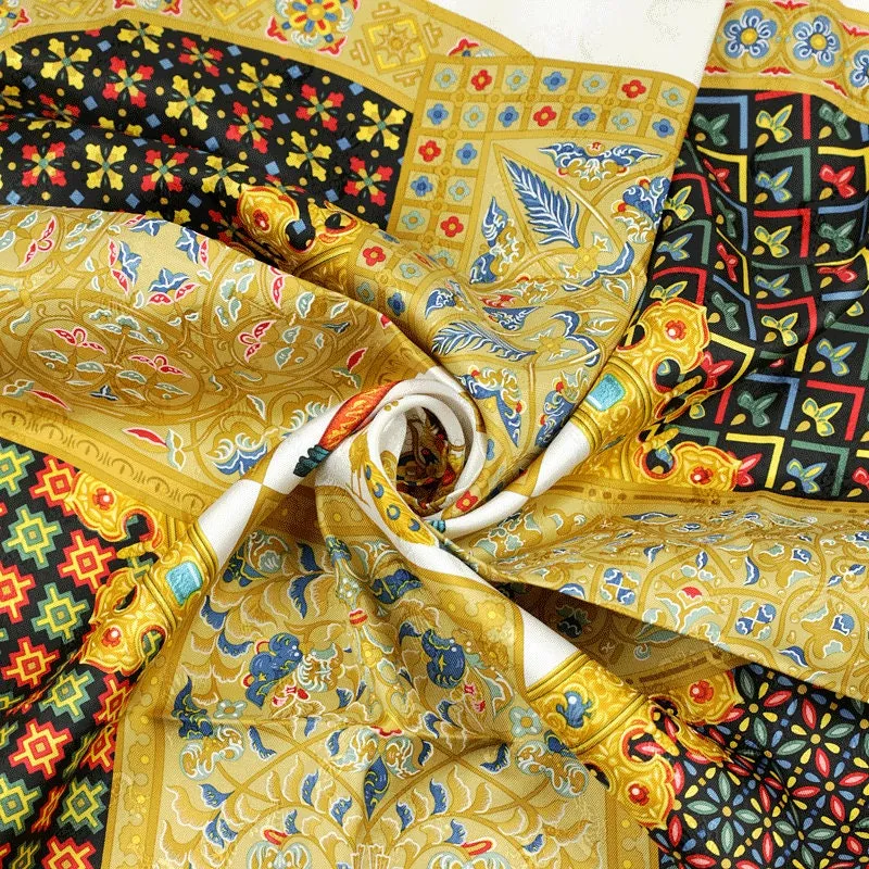 Hermes Scarf "Ciels Byzantins" by Julia Abadie Vintage 90cm Silk Jacquard
