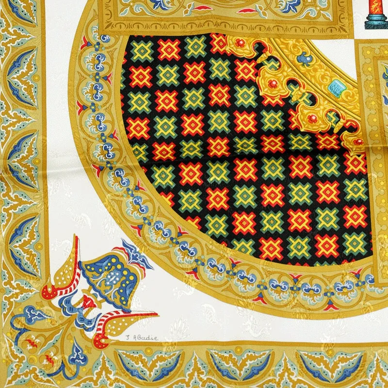 Hermes Scarf "Ciels Byzantins" by Julia Abadie Vintage 90cm Silk Jacquard