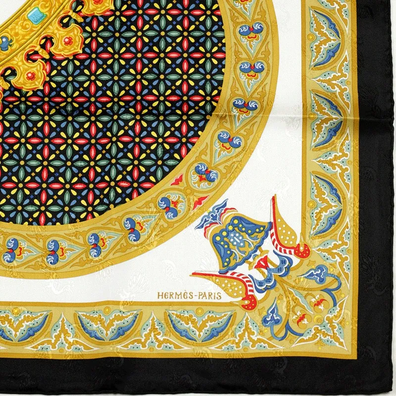 Hermes Scarf "Ciels Byzantins" by Julia Abadie Vintage 90cm Silk Jacquard