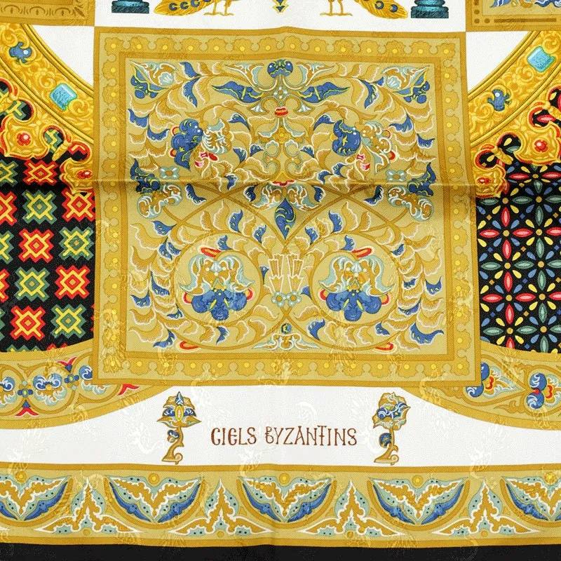 Hermes Scarf "Ciels Byzantins" by Julia Abadie Vintage 90cm Silk Jacquard