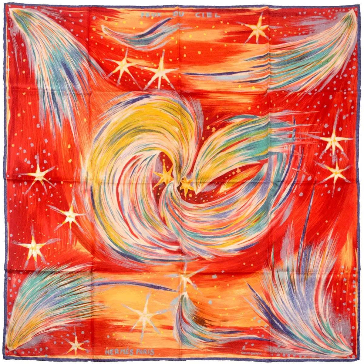 Hermes Scarf "Feux du Ciel" by Sefedin Kwumi 90cm Silk