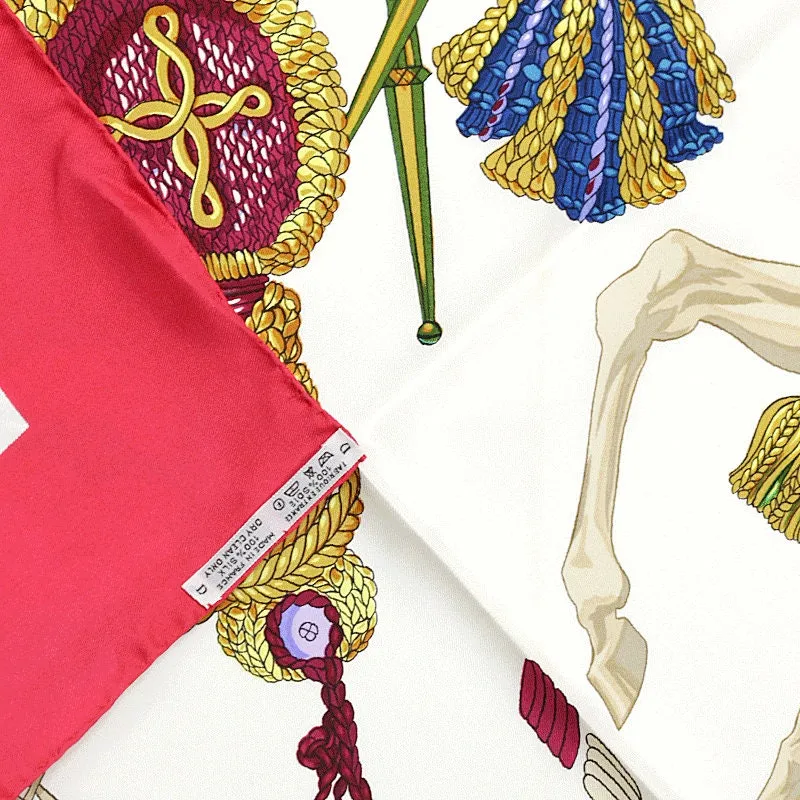 Hermes Scarf "La Timbalier" by  Francoise Heron Vintage 90cm Silk