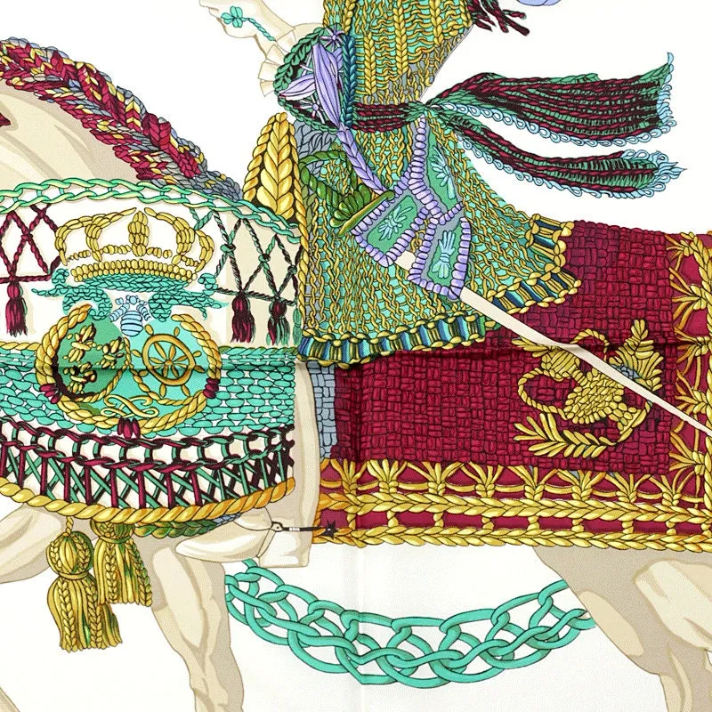 Hermes Scarf "La Timbalier" by  Francoise Heron Vintage 90cm Silk