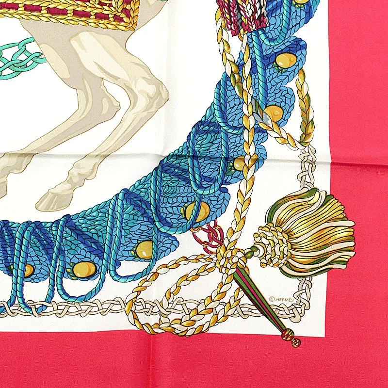 Hermes Scarf "La Timbalier" by  Francoise Heron Vintage 90cm Silk