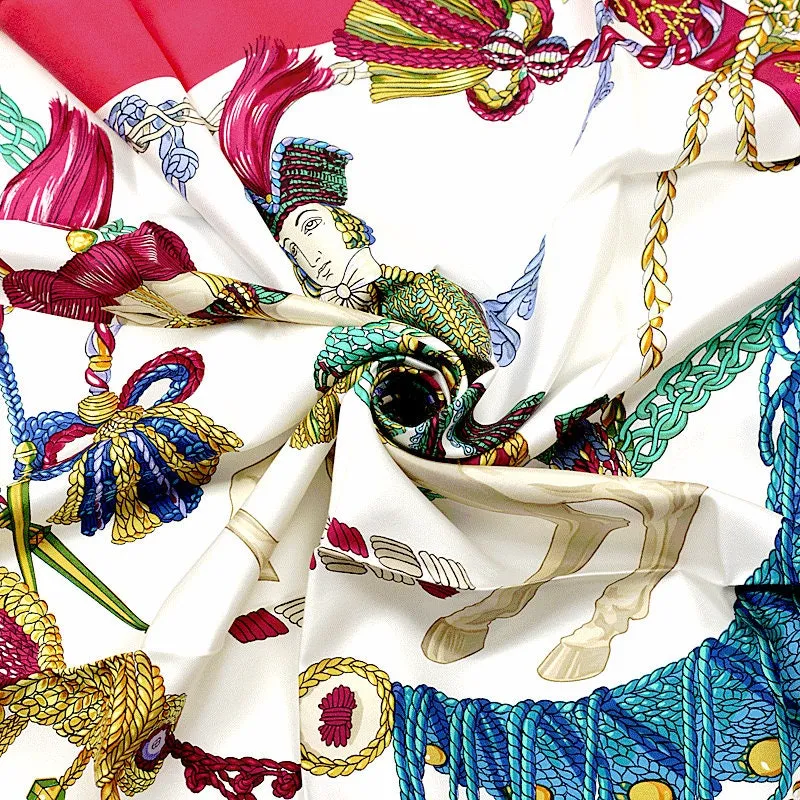 Hermes Scarf "La Timbalier" by  Francoise Heron Vintage 90cm Silk