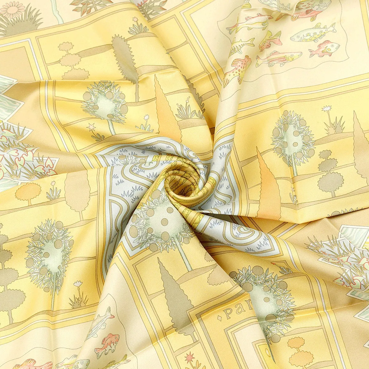 Hermes Scarf "Paridaiza" by Eugene Brunelle 90cm Silk