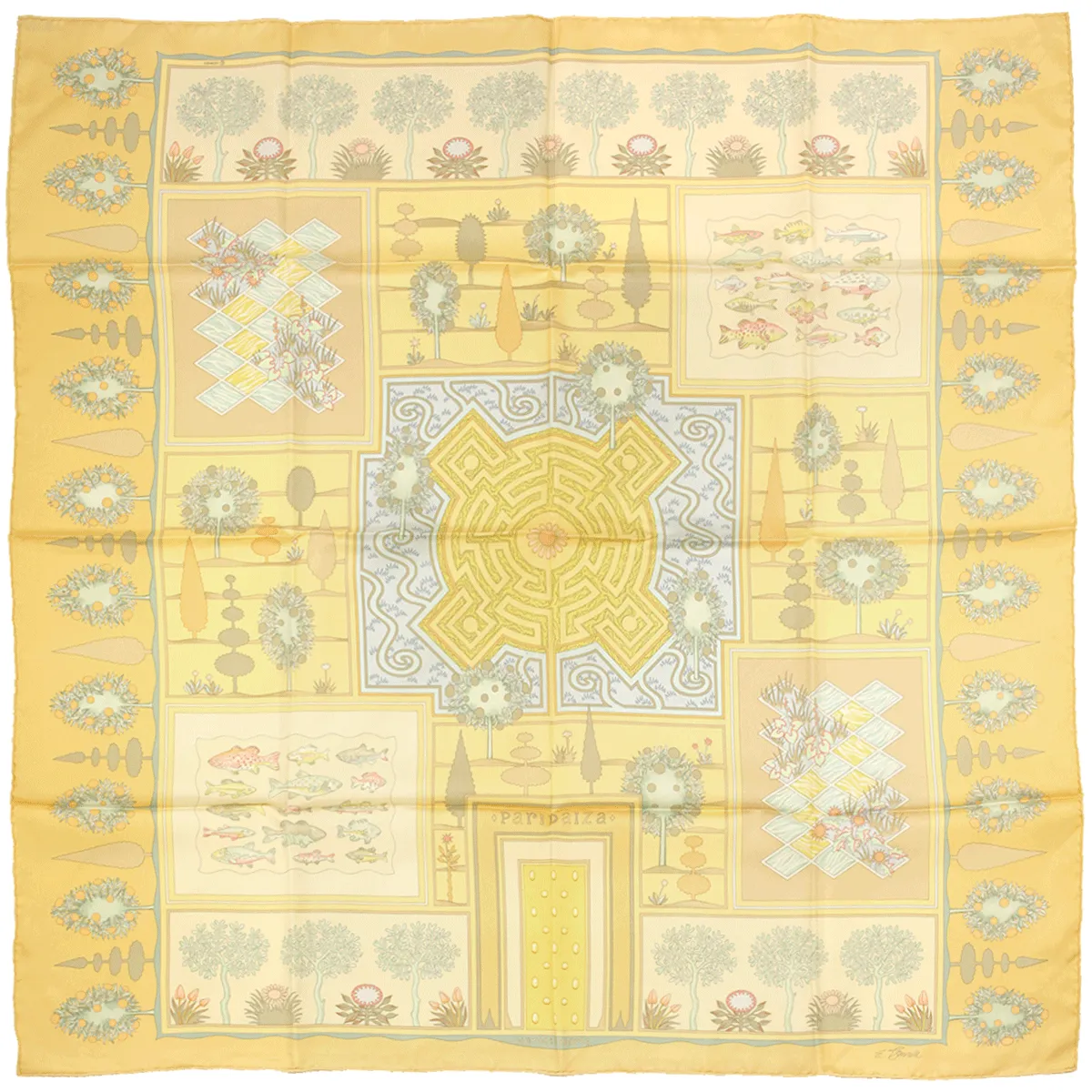 Hermes Scarf "Paridaiza" by Eugene Brunelle 90cm Silk