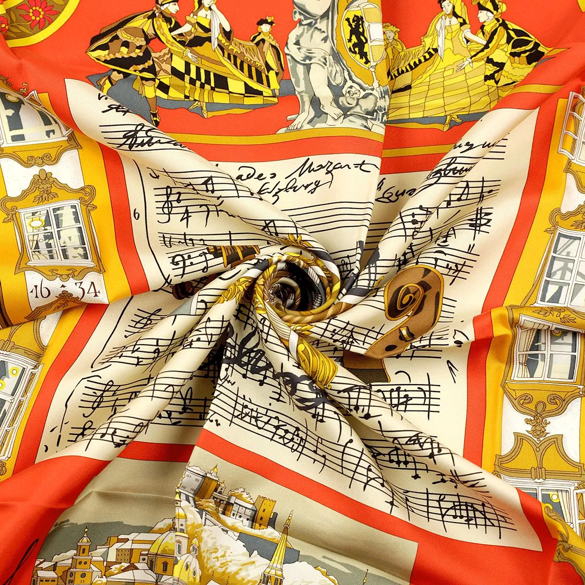 Hermes Scarf "Salzburg" by Loic Dubigeon 90cm Silk