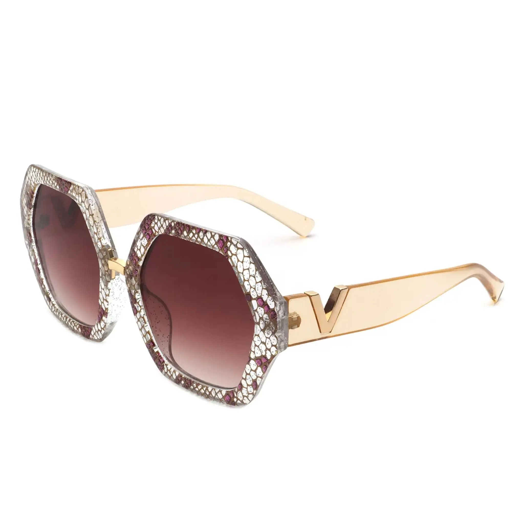 Hexagonal Oversized Ladies Sunglasses
