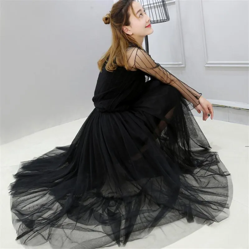 High Waist Celebrity Inspired Skirt A-Line Mesh Tutu Flare Mid-Length Skirt