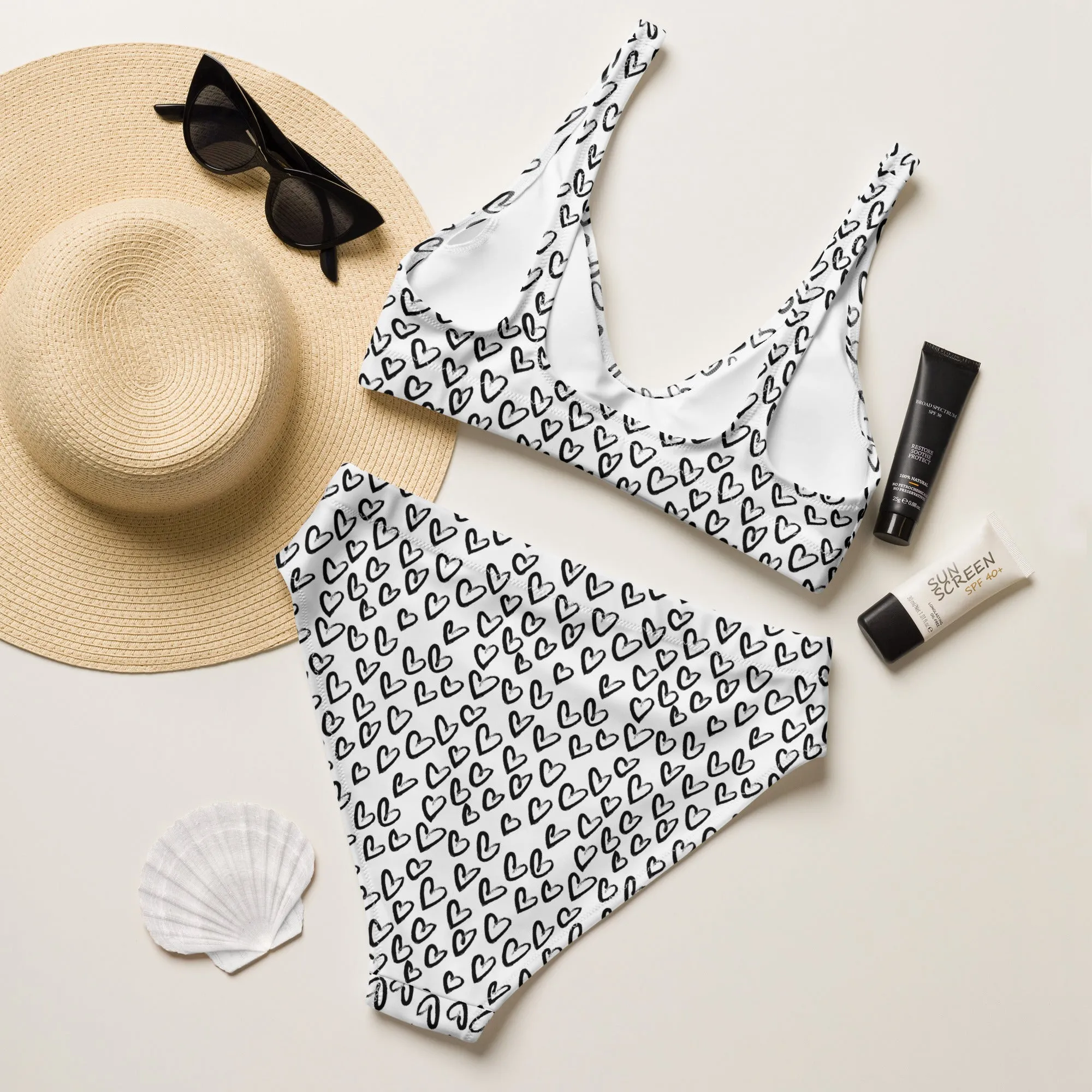 High Waisted Bikini Womens (Glamourange Luxury Bikini High Waisted - 0032 Patterns Model)