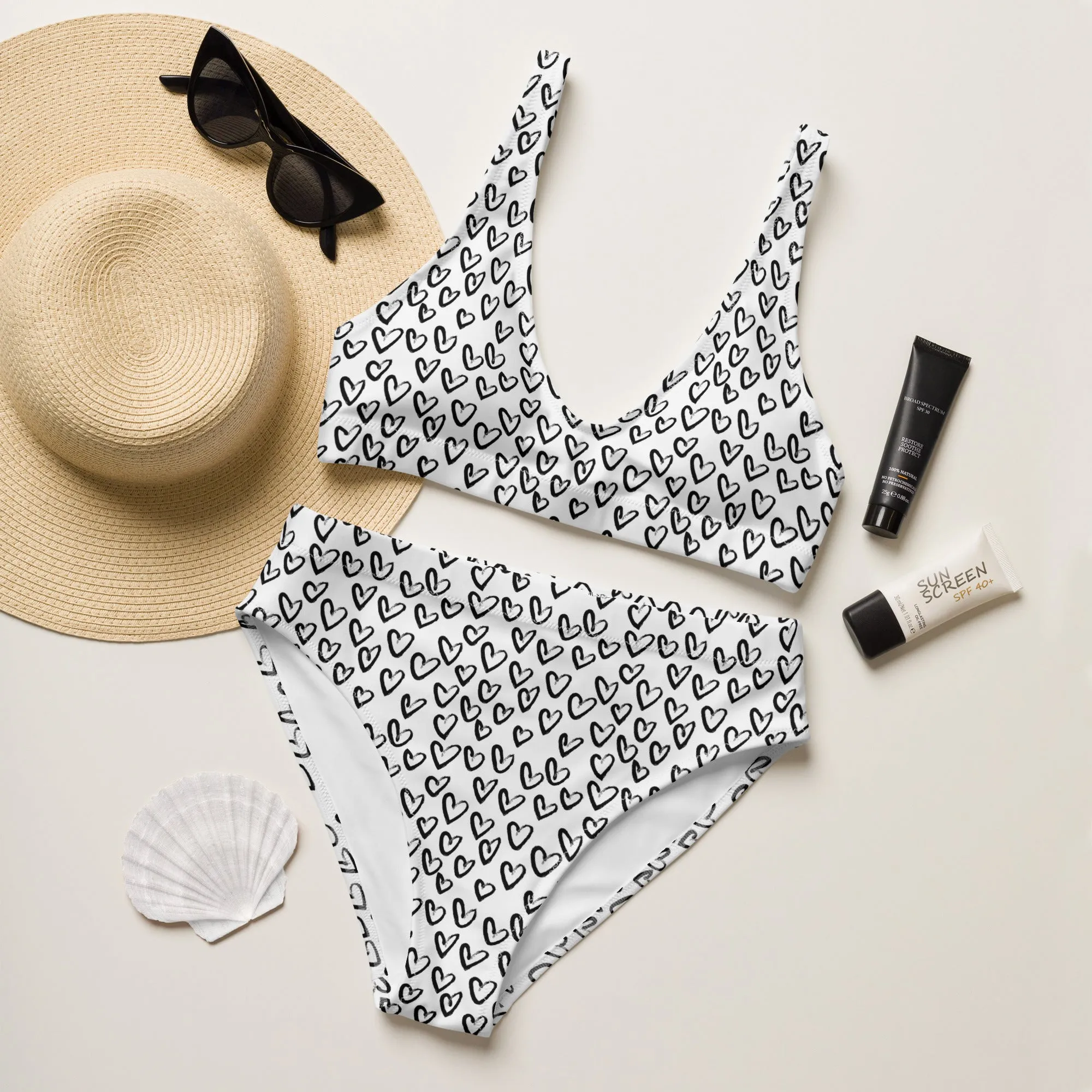 High Waisted Bikini Womens (Glamourange Luxury Bikini High Waisted - 0032 Patterns Model)
