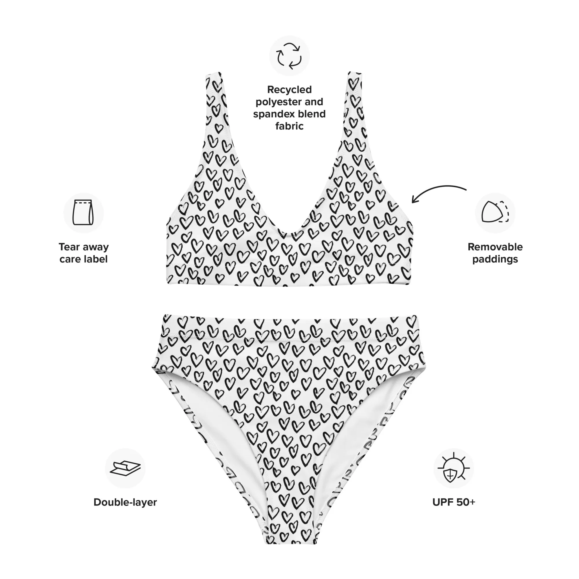 High Waisted Bikini Womens (Glamourange Luxury Bikini High Waisted - 0032 Patterns Model)