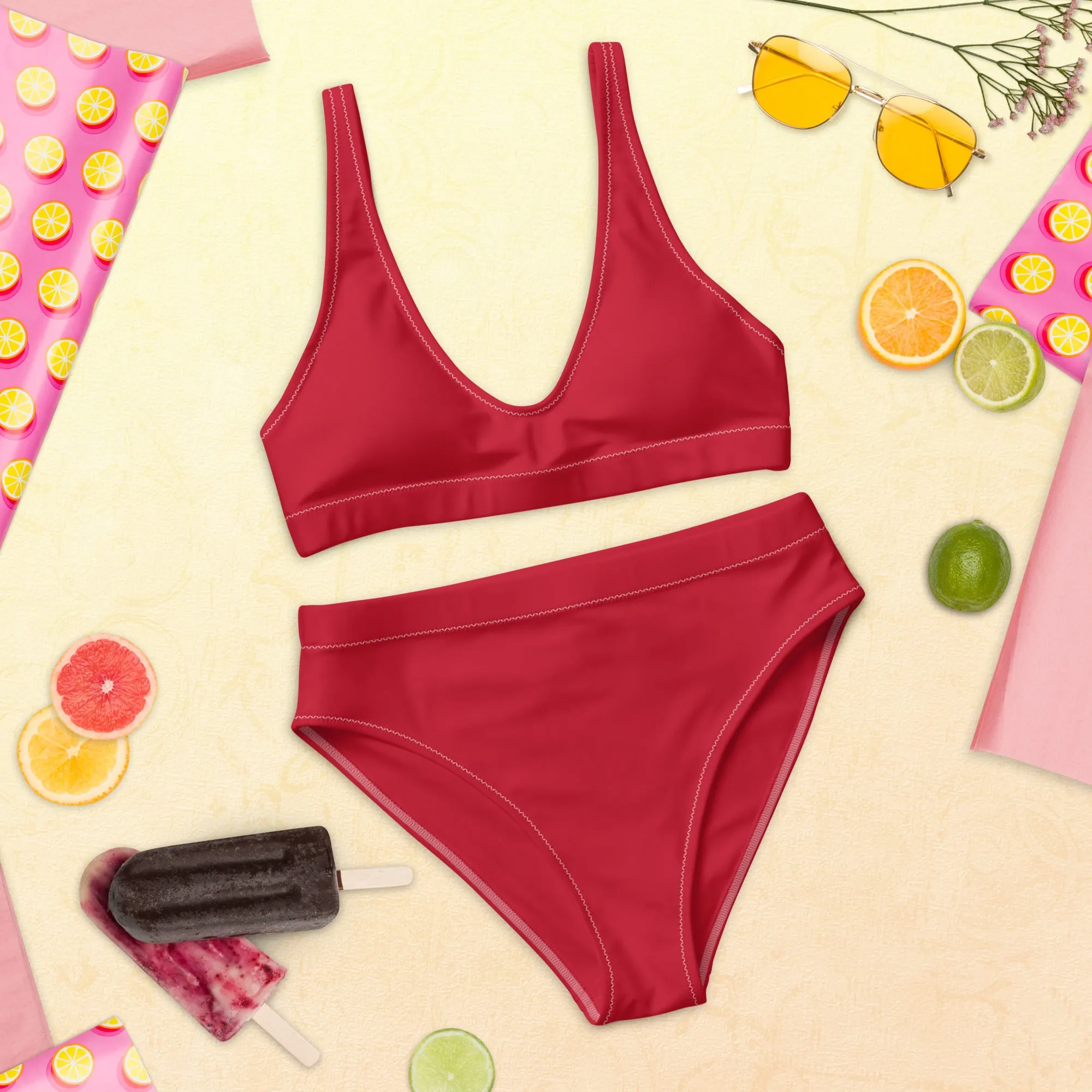 High Waisted Bikini Womens (Glamourange Luxury Bikini High Waisted - 004 Colours Model)