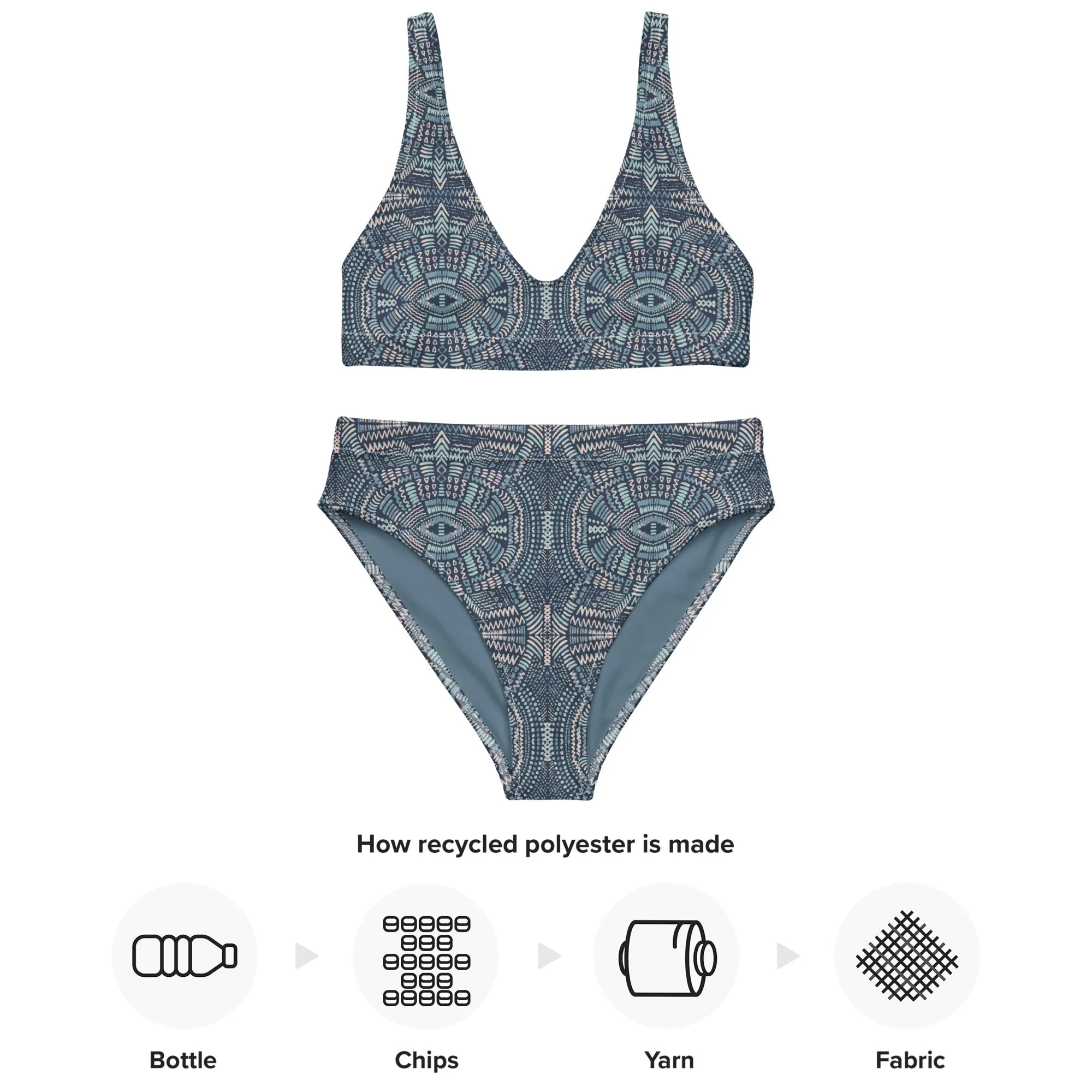 High Waisted Bikini Womens (Glamourange Luxury Bikini High Waisted - 0060 Patterns Model)