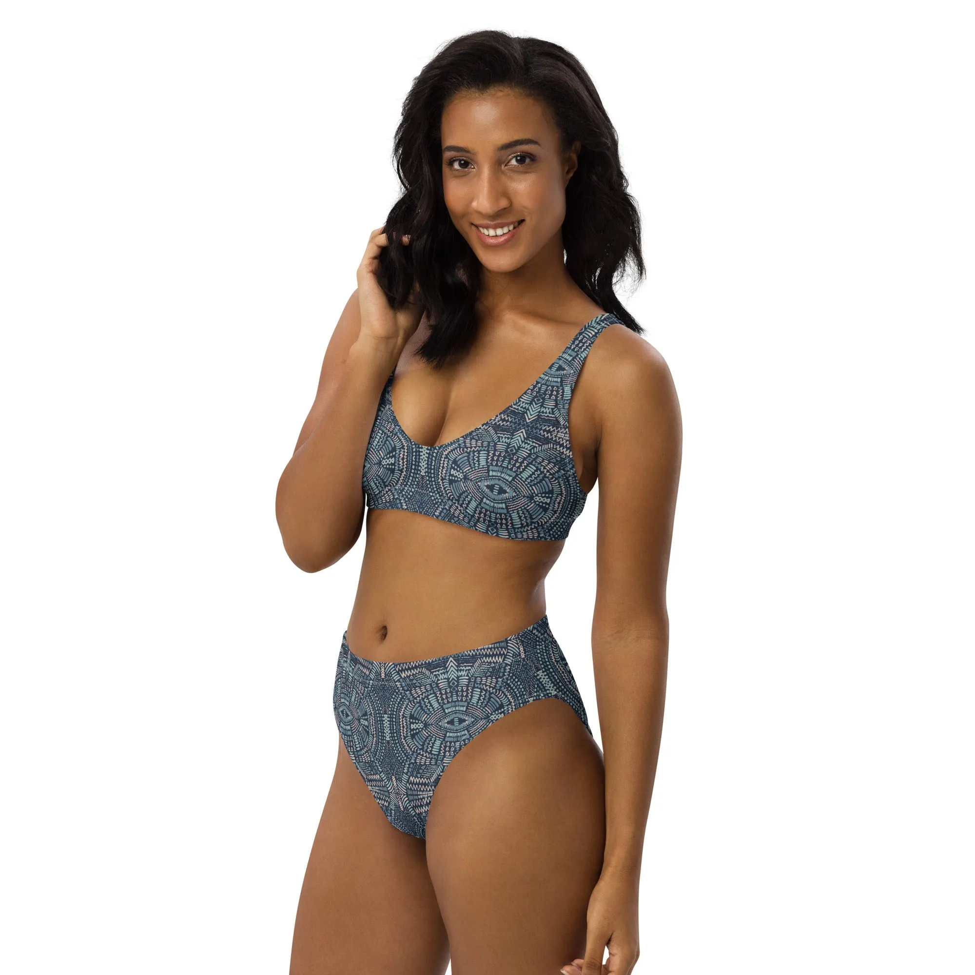 High Waisted Bikini Womens (Glamourange Luxury Bikini High Waisted - 0060 Patterns Model)