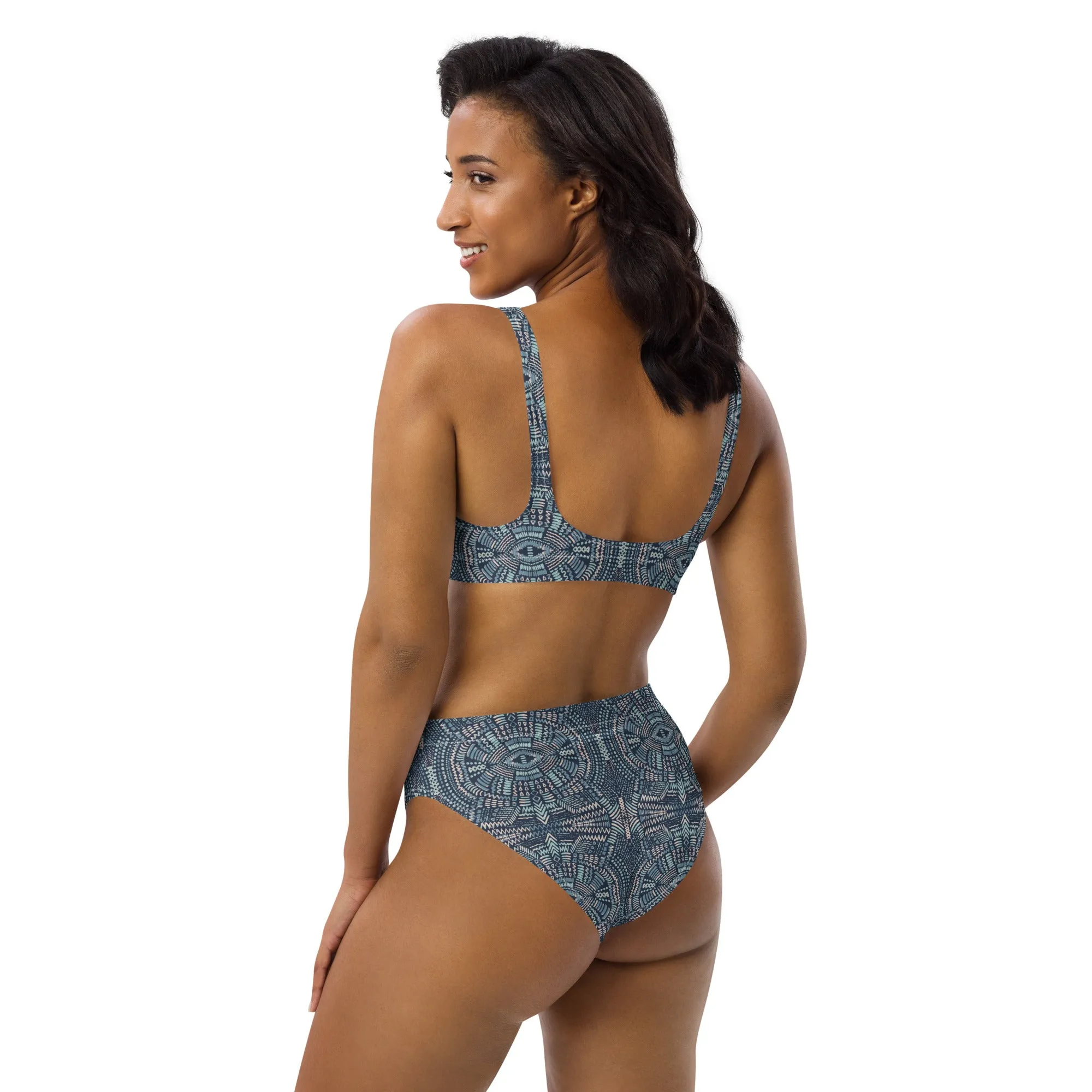 High Waisted Bikini Womens (Glamourange Luxury Bikini High Waisted - 0060 Patterns Model)