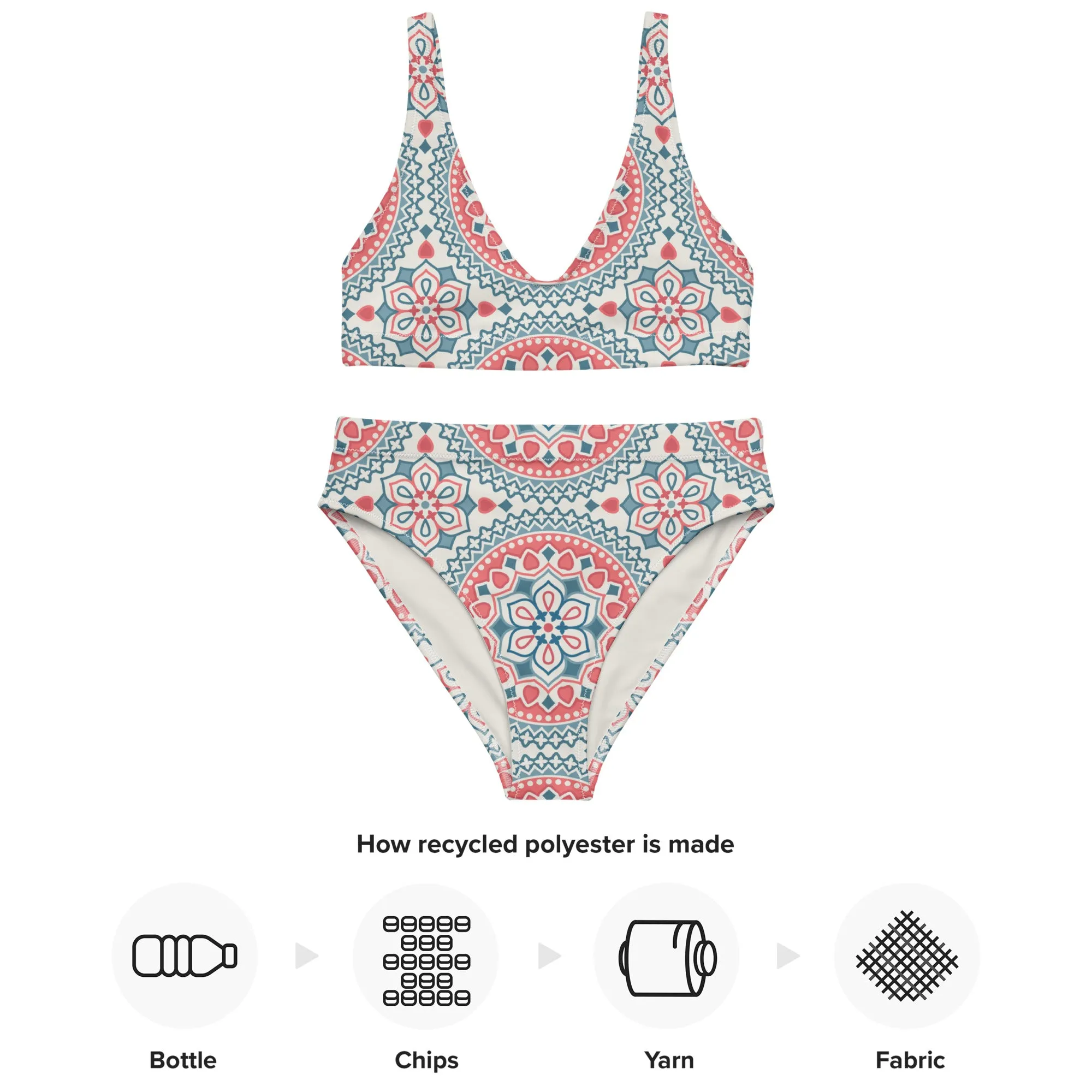 High Waisted Bikini Womens (Glamourange Luxury Bikini High Waisted - 0089 Patterns Model)