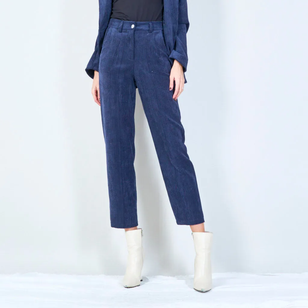 High-waisted corduroy trousers wholesale