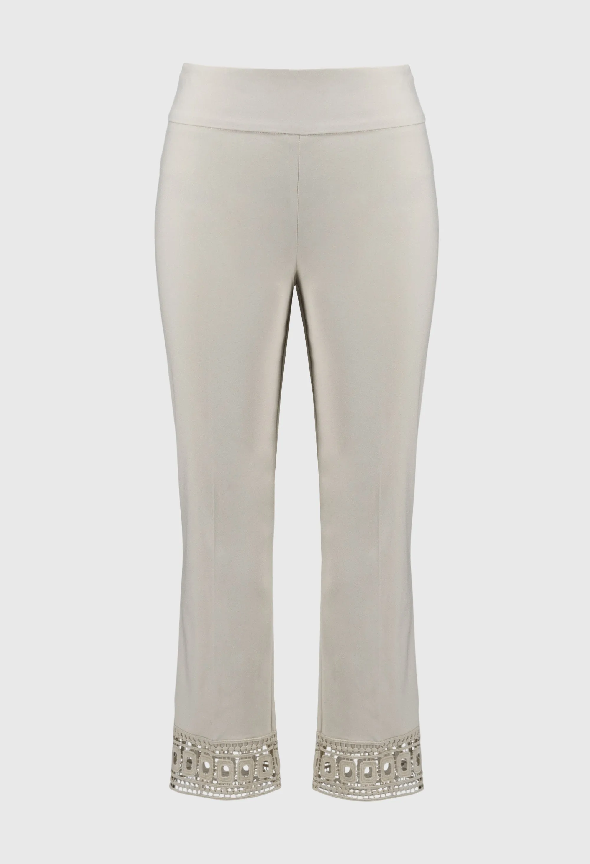 High-waisted Embroidered Trousers