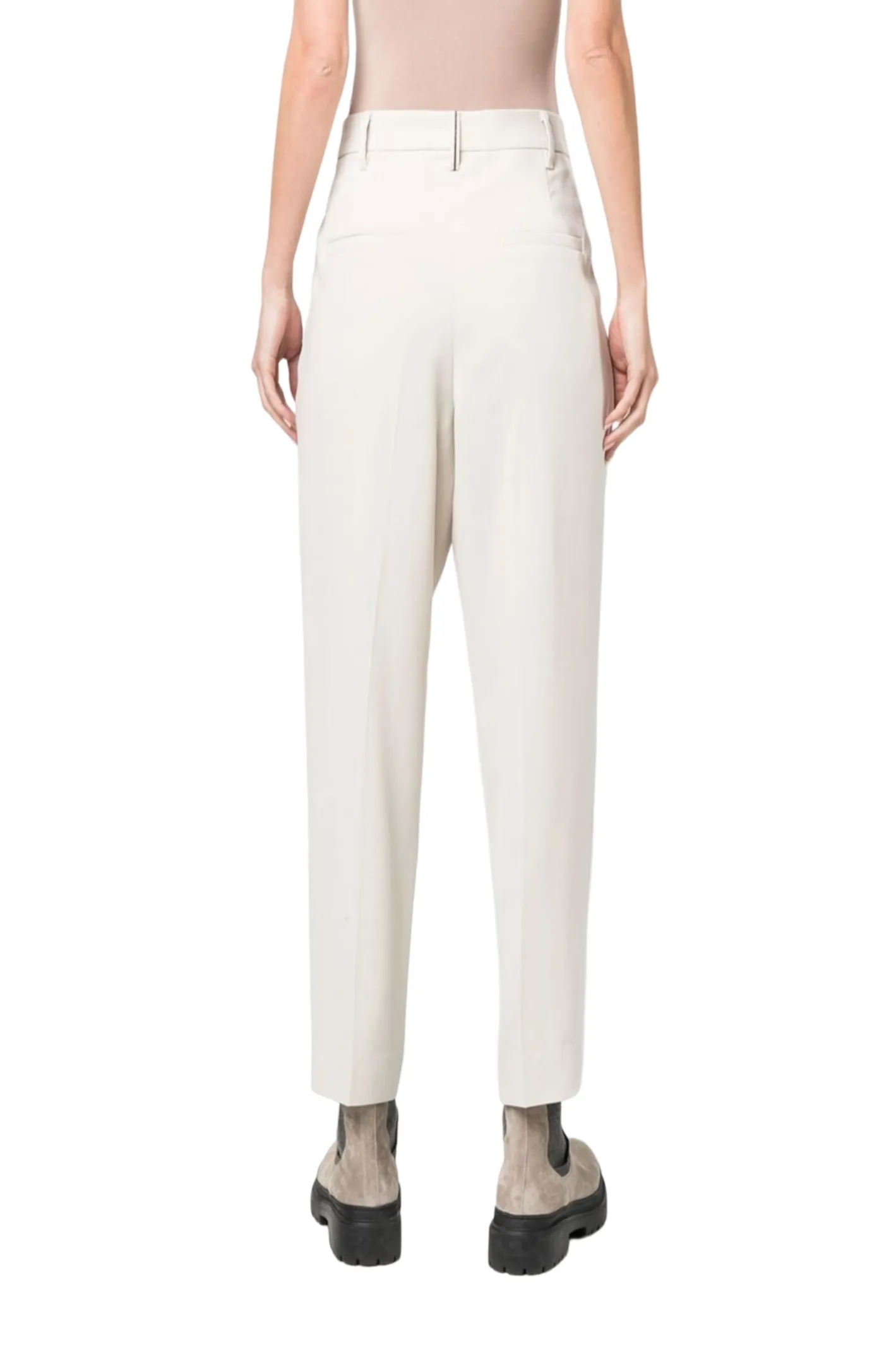 High-waisted tailored trousers
